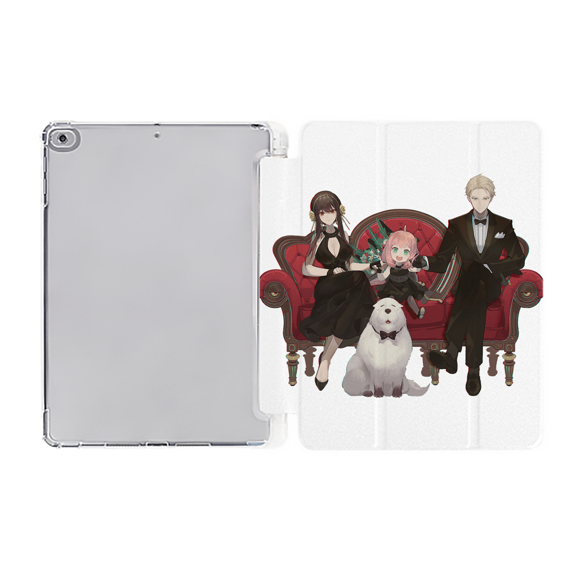 （画像用） SPY×FAMILY间谍家家酒 IPad ケース ペン収納付き 三つ折りスタンド PUレザー×シリコン 対応機種9.5/10.5/10.9インチ